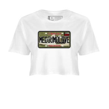 1s Travis Scott Medium Olive shirts to match jordans Sneaker Plate sneaker match tees Air Jordan 1 Travis Scott Medium Olive match shoes to clothes SNRT Sneaker Tees unisex cotton White 2 crop tee