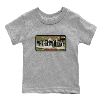 1s Travis Scott Medium Olive shirts to match jordans Sneaker Plate sneaker match tees Air Jordan 1 Travis Scott Medium Olive match shoes to clothes SNRT Sneaker Tees Youth Baby Heather Grey 2 tee