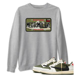 1s Travis Scott Medium Olive shirts to match jordans Sneaker Plate sneaker match tees Air Jordan 1 Travis Scott Medium Olive match shoes to clothes SNRT Sneaker Tees unisex cotton Heather Grey 1 shirts