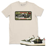 1s Travis Scott Medium Olive shirts to match jordans Sneaker Plate sneaker match tees Air Jordan 1 Travis Scott Medium Olive match shoes to clothes SNRT Sneaker Tees unisex cotton Natural 1 shirts