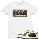 1s Travis Scott Medium Olive shirts to match jordans Sneaker Plate sneaker match tees Air Jordan 1 Travis Scott Medium Olive match shoes to clothes SNRT Sneaker Tees unisex cotton White 1 shirts