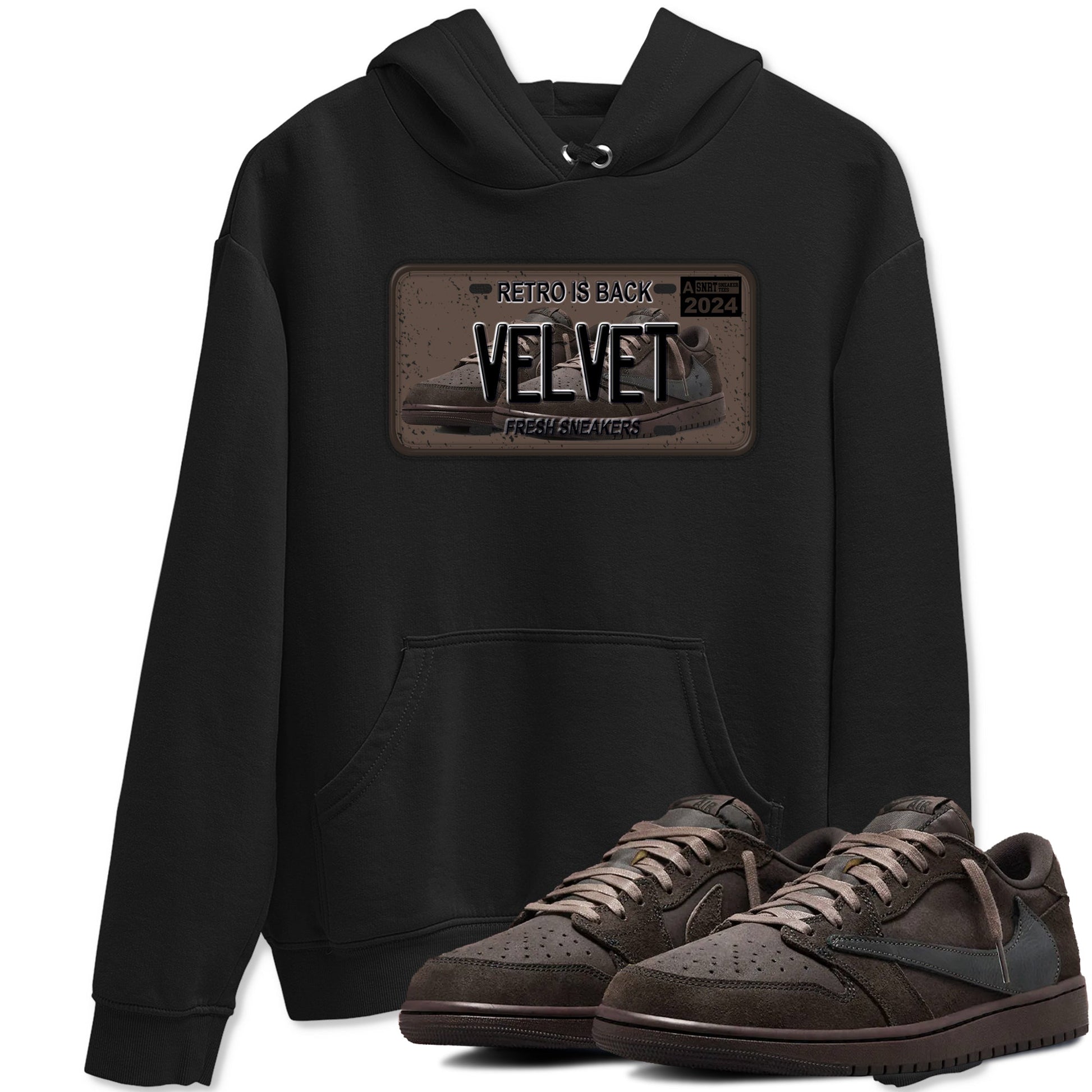 AJ1 Travis Scott Velvet Brown and Dark Mocha shirts to match jordans Sneaker Plate sneaker match tees 1s Travis Scott Velvet Brown match shoes to clothes SNRT Sneaker Tees unisex cotton Black 1 shirts