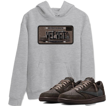 AJ1 Travis Scott Velvet Brown and Dark Mocha shirts to match jordans Sneaker Plate sneaker match tees 1s Travis Scott Velvet Brown match shoes to clothes SNRT Sneaker Tees unisex cotton Heather Grey 1 shirts
