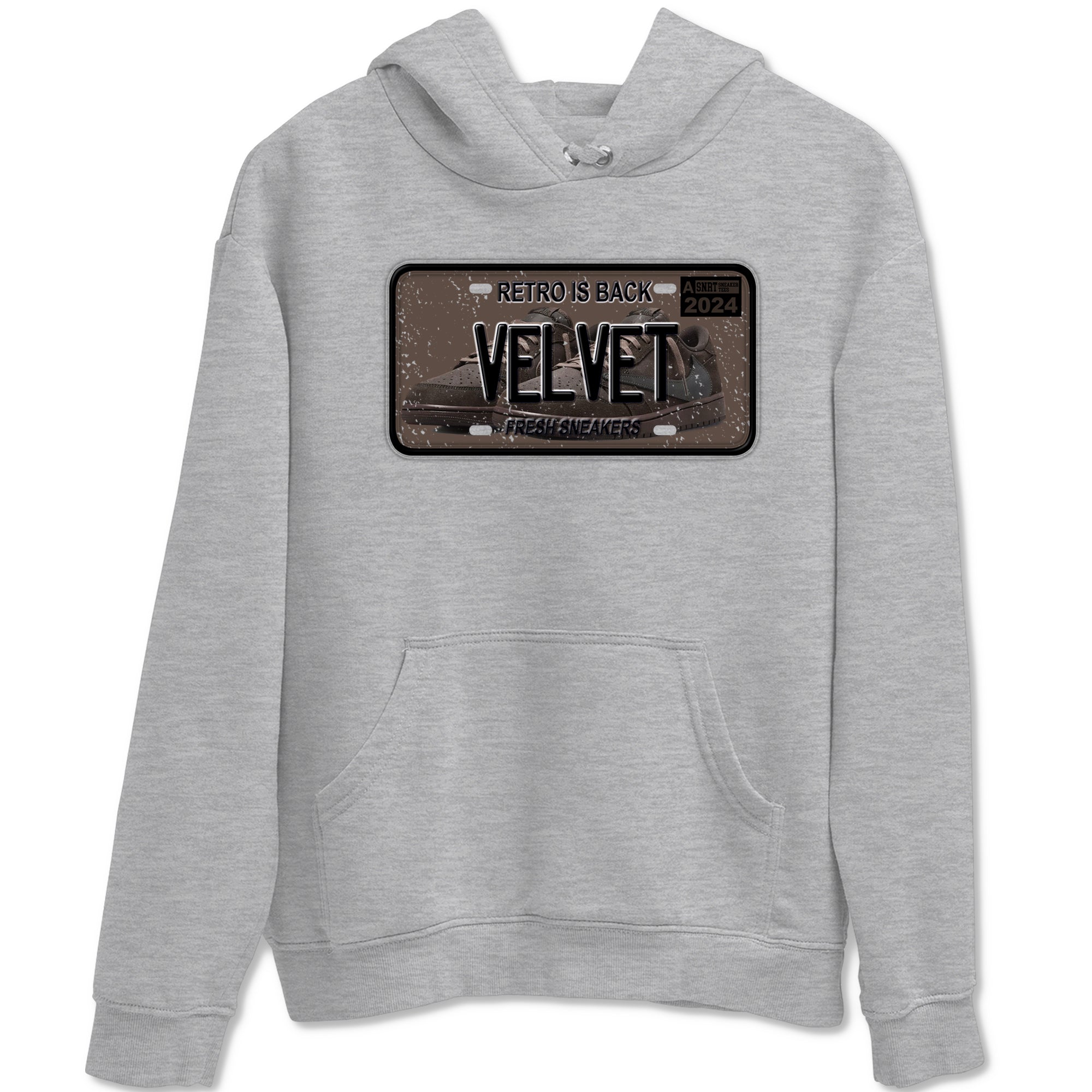 AJ1 Travis Scott Velvet Brown and Dark Mocha shirts to match jordans Sneaker Plate sneaker match tees 1s Travis Scott Velvet Brown match shoes to clothes SNRT Sneaker Tees unisex cotton Heather Grey 2 shirts
