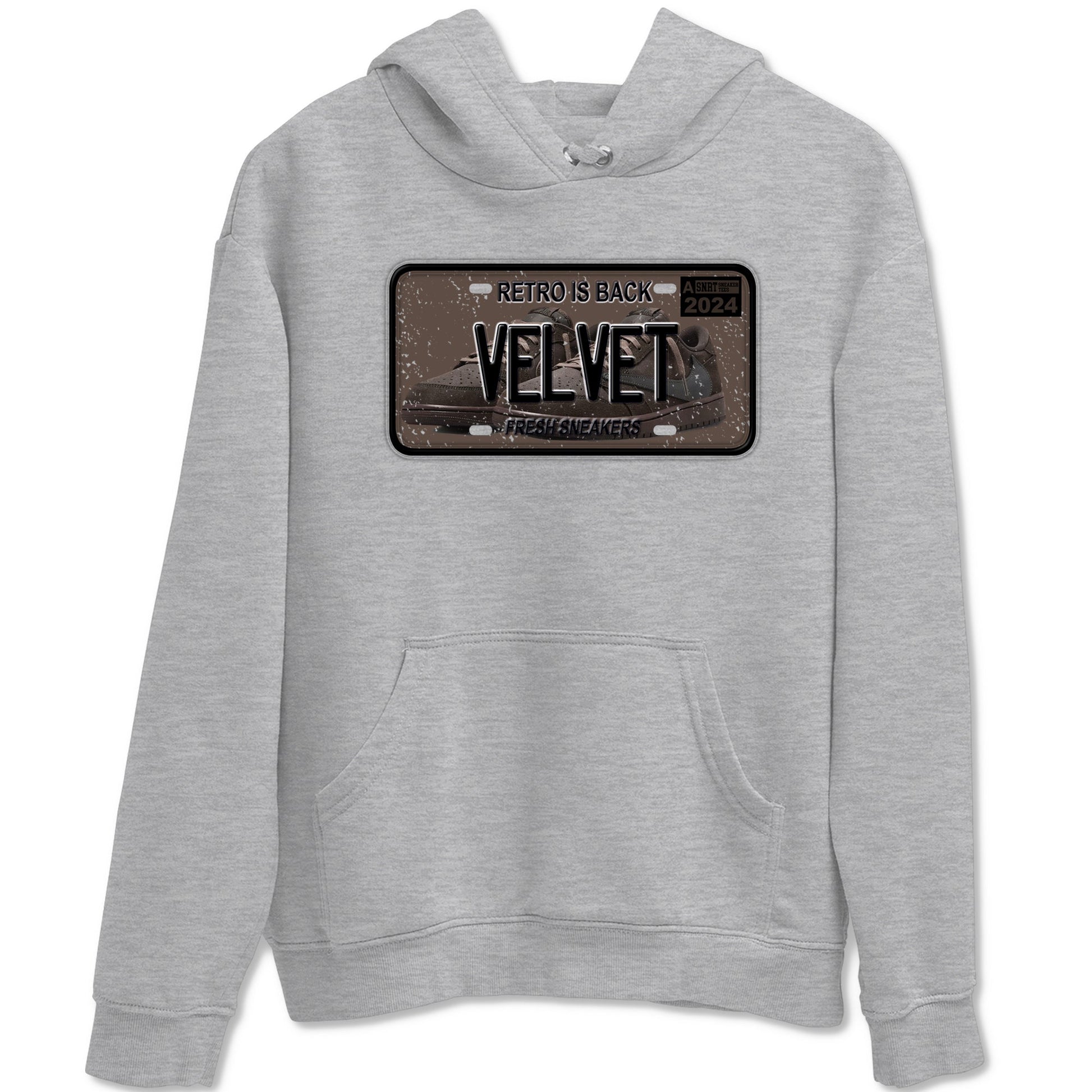 AJ1 Travis Scott Velvet Brown and Dark Mocha shirts to match jordans Sneaker Plate sneaker match tees 1s Travis Scott Velvet Brown match shoes to clothes SNRT Sneaker Tees unisex cotton Heather Grey 2 shirts