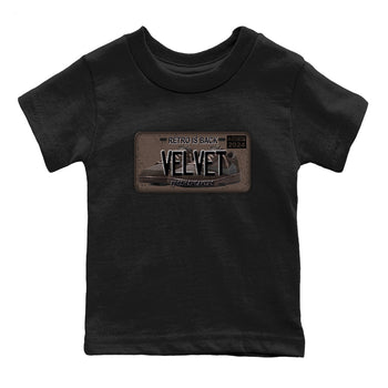 AJ1 Travis Scott Velvet Brown and Dark Mocha shirts to match jordans Sneaker Plate sneaker match tees 1s Travis Scott Velvet Brown match shoes to clothes SNRT Sneaker Tees Youth Baby Black 2 tee