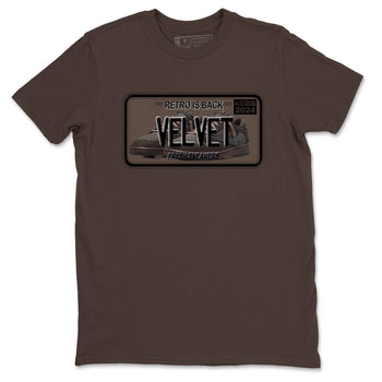 AJ1 Travis Scott Velvet Brown and Dark Mocha shirts to match jordans Sneaker Plate sneaker match tees 1s Travis Scott Velvet Brown match shoes to clothes SNRT Sneaker Tees unisex cotton Dark Chocolate 2 shirts
