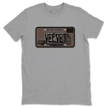 AJ1 Travis Scott Velvet Brown and Dark Mocha shirts to match jordans Sneaker Plate sneaker match tees 1s Travis Scott Velvet Brown match shoes to clothes SNRT Sneaker Tees unisex cotton Heather Grey 2 shirts