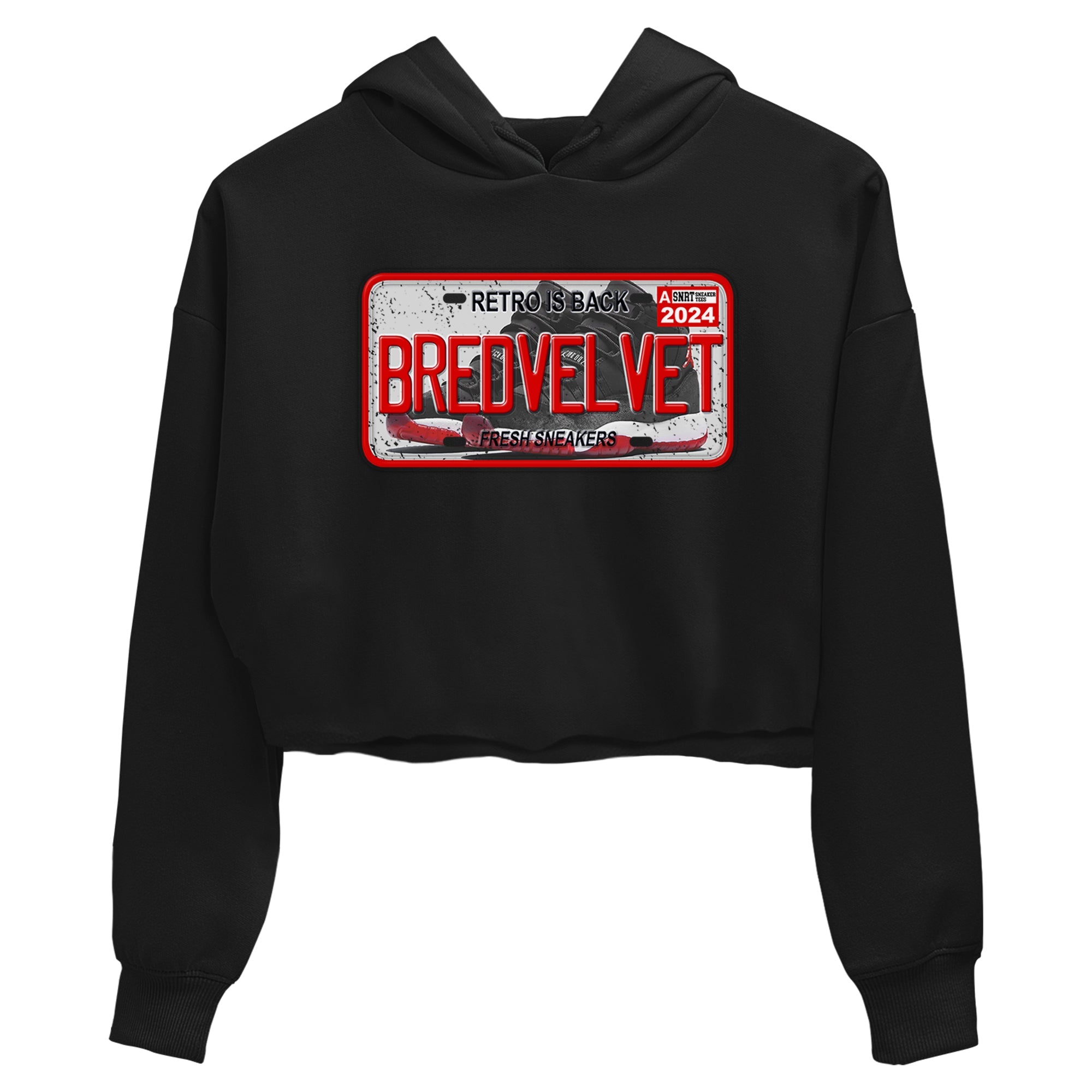 11s Bred Velvet shirts to match jordans Sneaker Plate sneaker match tees Air Jordan 11 Bred Velvet SNRT Sneaker Release Tees unisex cotton Black 2 Crop Shirts