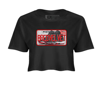 11s Bred Velvet shirts to match jordans Sneaker Plate sneaker match tees Air Jordan 11 Bred Velvet SNRT Sneaker Release Tees unisex cotton Black 2 Crop Shirts