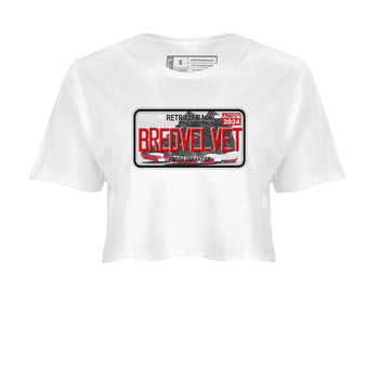 11s Bred Velvet shirts to match jordans Sneaker Plate sneaker match tees Air Jordan 11 Bred Velvet SNRT Sneaker Release Tees unisex cotton White 2 Crop Shirts