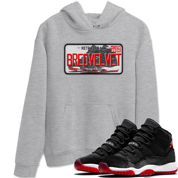 11s Bred Velvet shirts to match jordans Sneaker Plate sneaker match tees Air Jordan 11 Bred Velvet SNRT Sneaker Release Tees unisex cotton Heather Grey 1 crew neck shirts