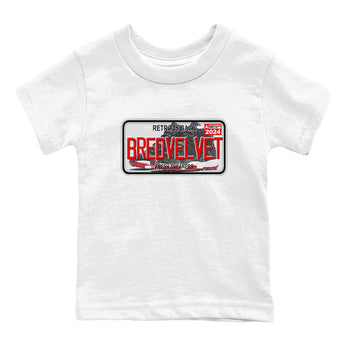 11s Bred Velvet shirts to match jordans Sneaker Plate sneaker match tees Air Jordan 11 Bred Velvet SNRT Sneaker Release Tees Youth Baby White 2 crew neck shirts