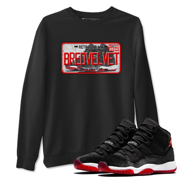 11s Bred Velvet shirts to match jordans Sneaker Plate sneaker match tees Air Jordan 11 Bred Velvet SNRT Sneaker Release Tees unisex cotton Black 1 crew neck shirts