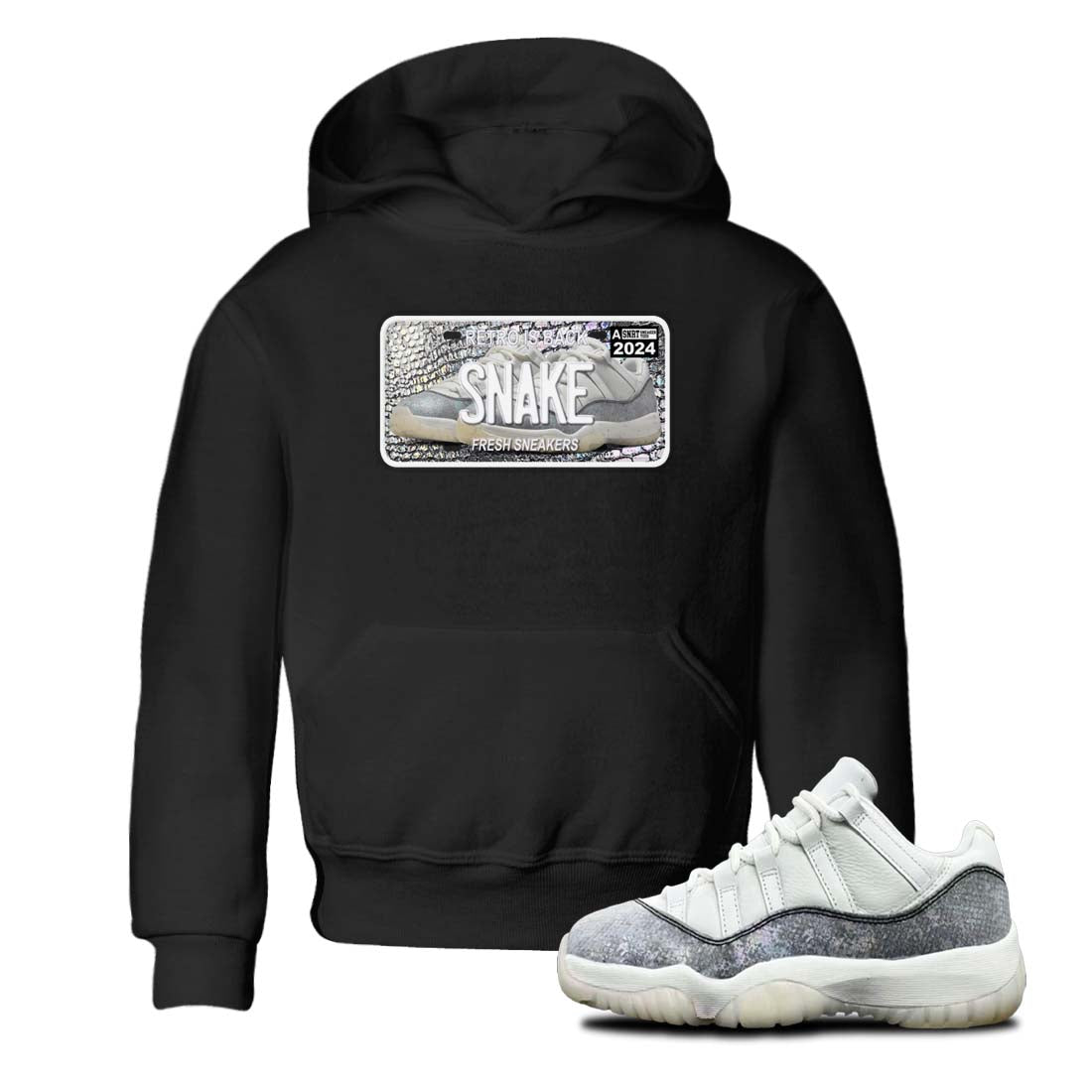 11s Year Of The Snake shirts to match jordans  Sneaker Plate shirts to match jordans Air Jordan 11 Retro Low Year Of The Snake match shoes to clothes SNRT Sneaker Tees Youth Baby Black 1 tee