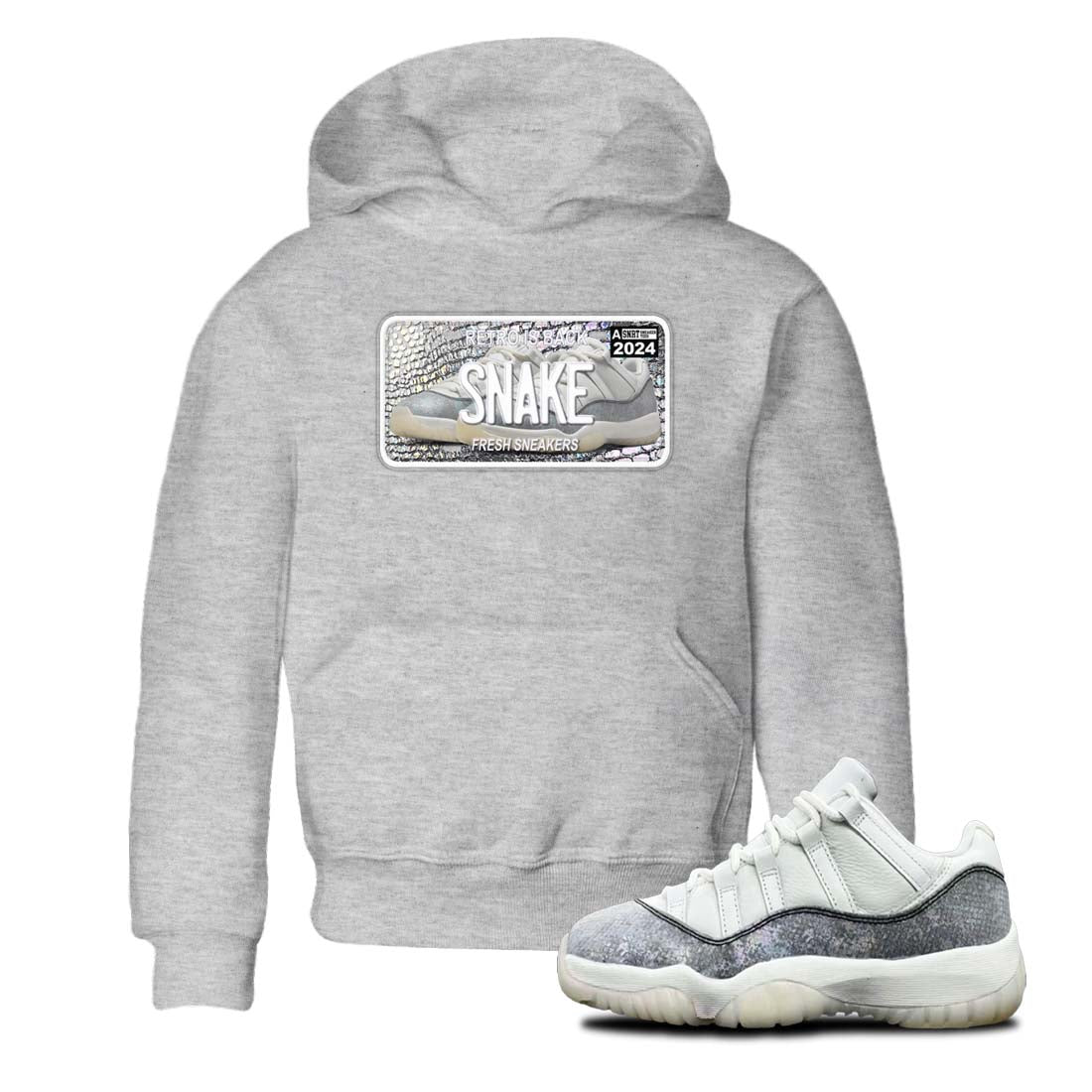11s Year Of The Snake shirts to match jordans  Sneaker Plate shirts to match jordans Air Jordan 11 Retro Low Year Of The Snake match shoes to clothes SNRT Sneaker Tees Youth Baby Heather Grey 1 tee