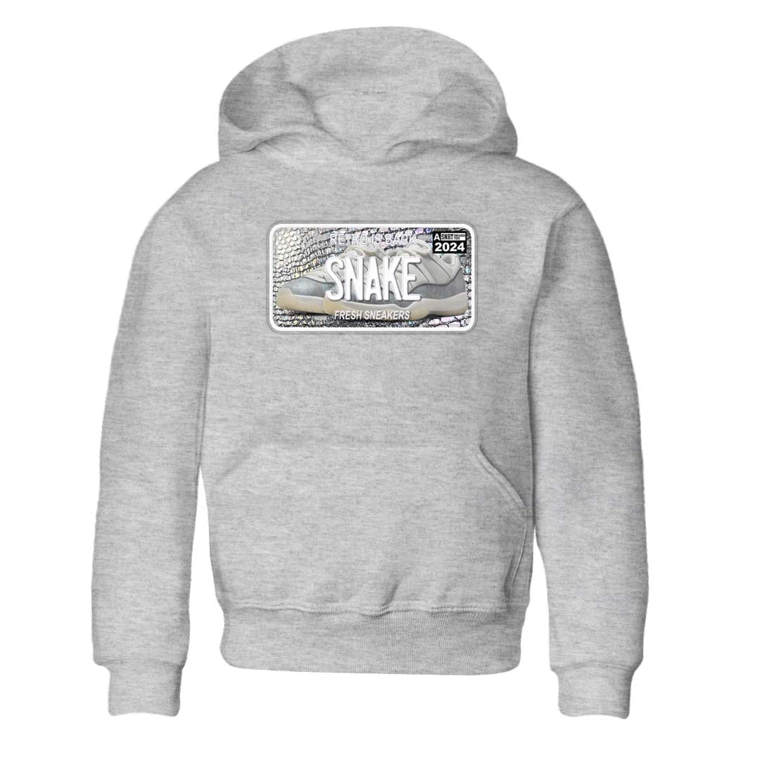 11s Year Of The Snake shirts to match jordans  Sneaker Plate shirts to match jordans Air Jordan 11 Retro Low Year Of The Snake match shoes to clothes SNRT Sneaker Tees Youth Baby Heather Grey 2 tee
