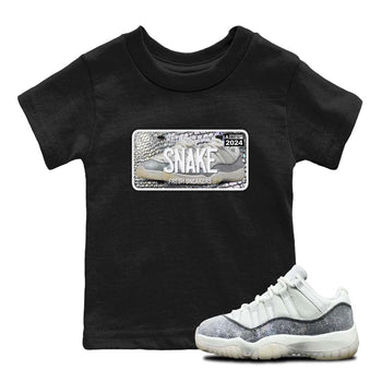 11s Year Of The Snake shirts to match jordans  Sneaker Plate shirts to match jordans Air Jordan 11 Retro Low Year Of The Snake match shoes to clothes SNRT Sneaker Tees Youth Baby Black 1 tee