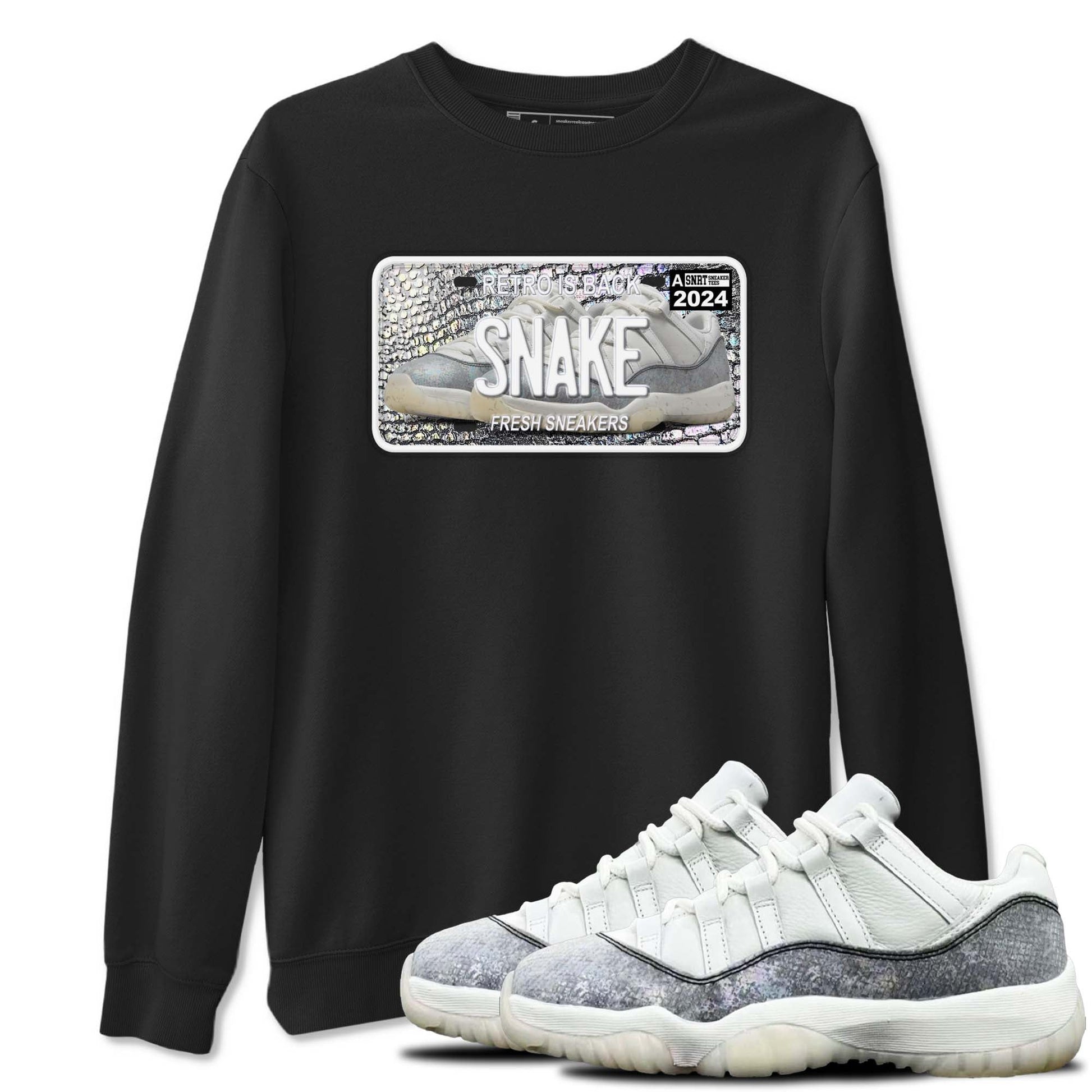 11s Year Of The Snake shirts to match jordans  Sneaker Plate shirts to match jordans Air Jordan 11 Retro Low Year Of The Snake match shoes to clothes SNRT Sneaker Tees unisex cotton Black 1 shirts