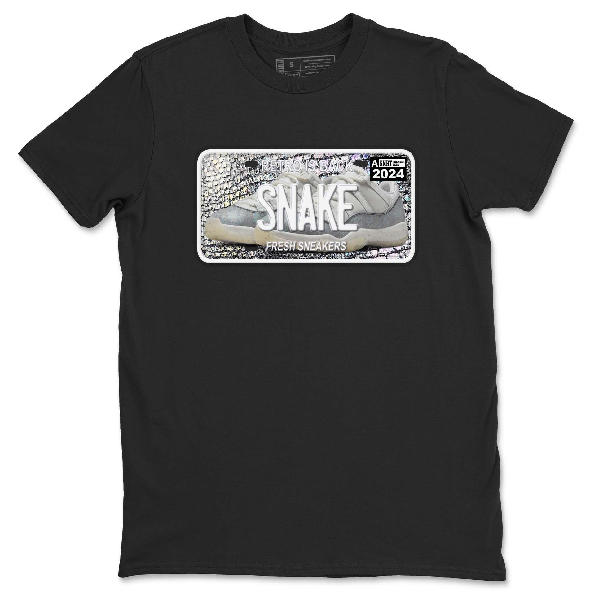 11s Year Of The Snake shirts to match jordans  Sneaker Plate shirts to match jordans Air Jordan 11 Retro Low Year Of The Snake match shoes to clothes SNRT Sneaker Tees unisex cotton Black 2 shirts