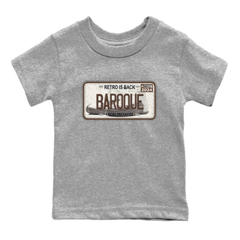AJ12 Baroque Brown shirts to match jordans Sneaker Plate best t shirts to wear with jordans SoleFly x Jordan 12 Baroque Brown match shoes to clothes SNRT Sneaker Tees Youth Baby Heather Grey 2 tee