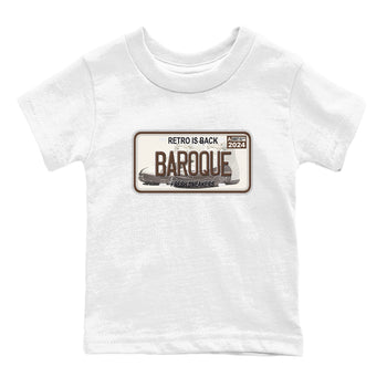 AJ12 Baroque Brown shirts to match jordans Sneaker Plate best t shirts to wear with jordans SoleFly x Jordan 12 Baroque Brown match shoes to clothes SNRT Sneaker Tees Youth Baby White 2 tee