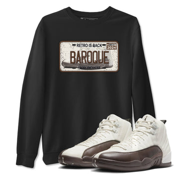 AJ12 Baroque Brown shirts to match jordans Sneaker Plate best t shirts to wear with jordans SoleFly x Jordan 12 Baroque Brown match shoes to clothes SNRT Sneaker Tees unisex cotton Black 1 shirts