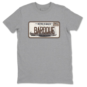 AJ12 Baroque Brown shirts to match jordans Sneaker Plate best t shirts to wear with jordans SoleFly x Jordan 12 Baroque Brown match shoes to clothes SNRT Sneaker Tees unisex cotton Heather Grey 2 shirts