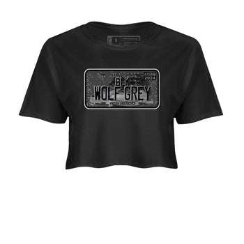 12s Black Wolf Grey shirts to match jordans Sneaker Plate sneaker match tees Air Jordan 12 Barons match shoes to clothes SNRT Sneaker Tees unisex cotton Black 2 crop tee