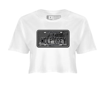 12s Black Wolf Grey shirts to match jordans Sneaker Plate sneaker match tees Air Jordan 12 Barons match shoes to clothes SNRT Sneaker Tees unisex cotton White 2 crop tee