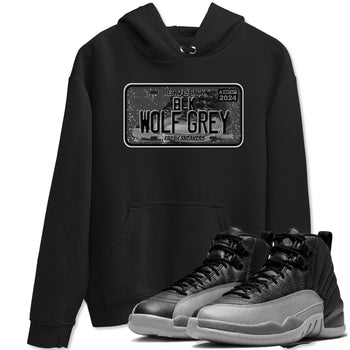 12s Black Wolf Grey shirts to match jordans Sneaker Plate sneaker match tees Air Jordan 12 Barons match shoes to clothes SNRT Sneaker Tees unisex cotton Black 1 shirts
