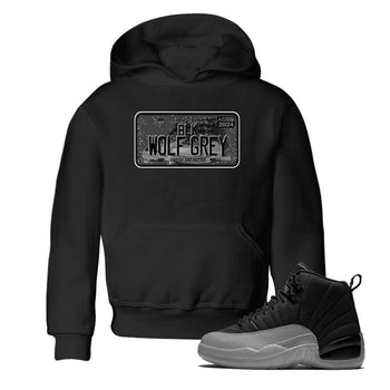 12s Black Wolf Grey shirts to match jordans Sneaker Plate sneaker match tees Air Jordan 12 Barons match shoes to clothes SNRT Sneaker Tees Youth Baby Black 1 tee