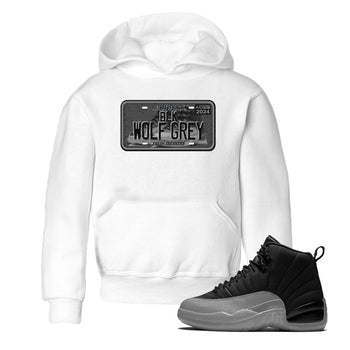 12s Black Wolf Grey shirts to match jordans Sneaker Plate sneaker match tees Air Jordan 12 Barons match shoes to clothes SNRT Sneaker Tees Youth Baby White 1 tee