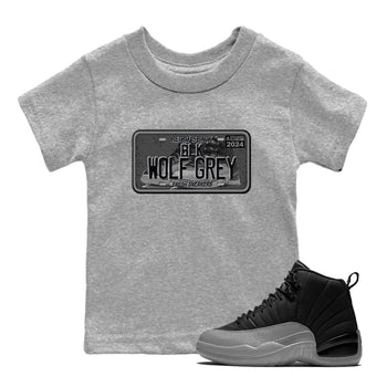 12s Black Wolf Grey shirts to match jordans Sneaker Plate sneaker match tees Air Jordan 12 Barons match shoes to clothes SNRT Sneaker Tees Youth Baby Heather Grey 1 tee