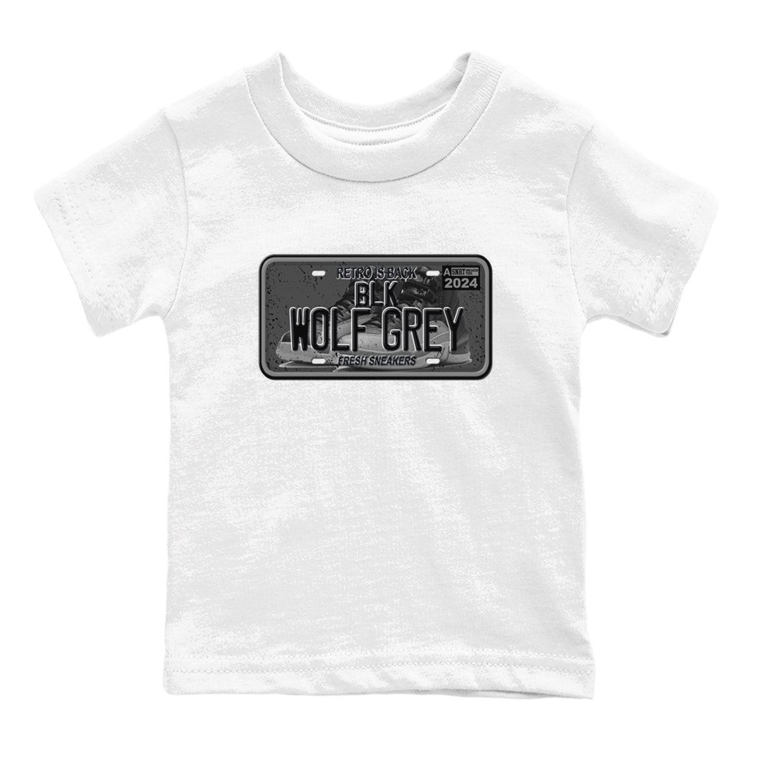 12s Black Wolf Grey shirts to match jordans Sneaker Plate sneaker match tees Air Jordan 12 Barons match shoes to clothes SNRT Sneaker Tees Youth Baby White 2 tee