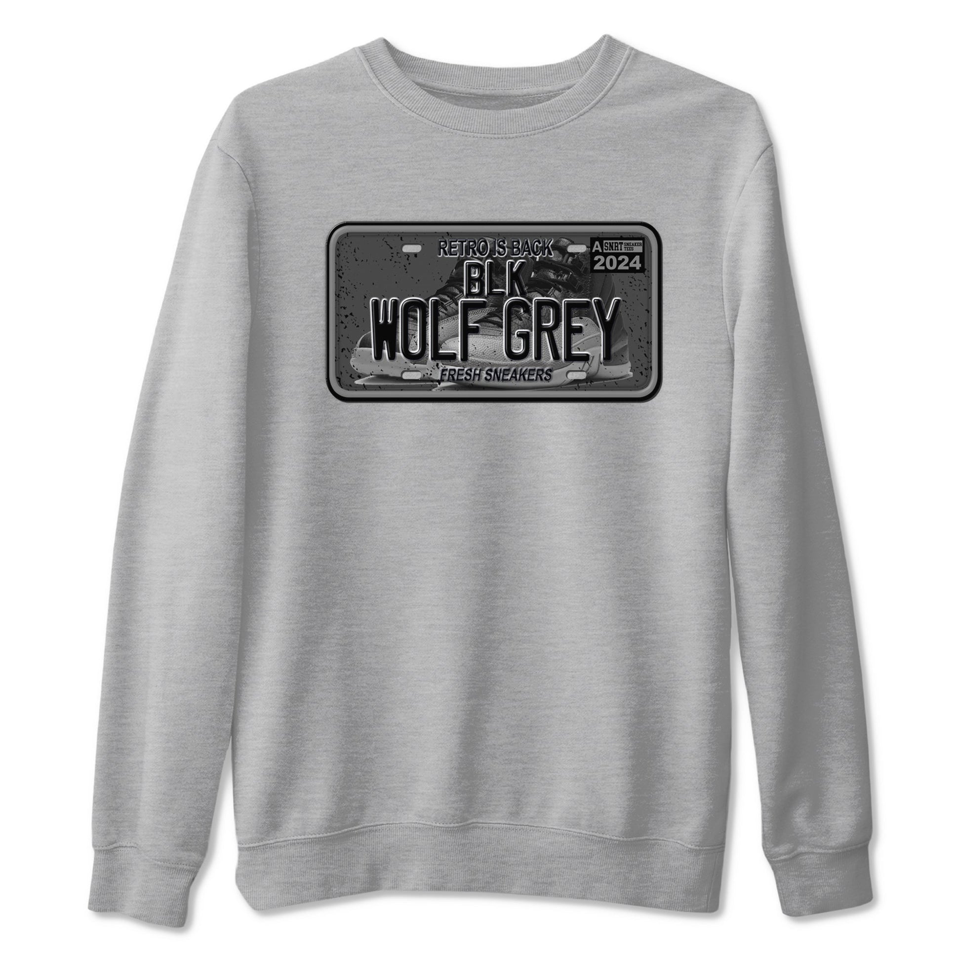 12s Black Wolf Grey shirts to match jordans Sneaker Plate sneaker match tees Air Jordan 12 Barons match shoes to clothes SNRT Sneaker Tees unisex cotton Heather Grey 2 shirts