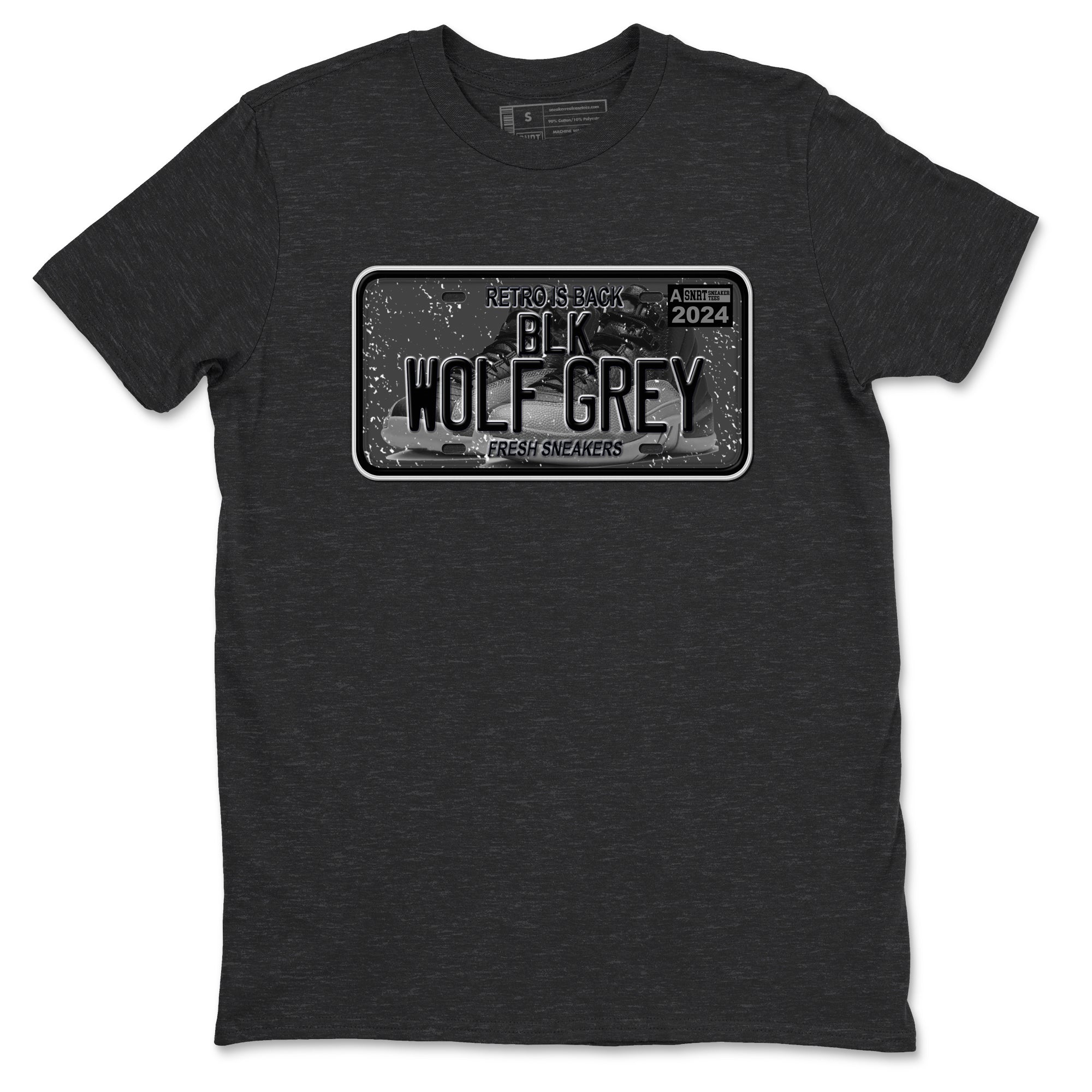 12s Black Wolf Grey shirts to match jordans Sneaker Plate sneaker match tees Air Jordan 12 Barons match shoes to clothes SNRT Sneaker Tees unisex cotton Charcoal Heather 2 shirts