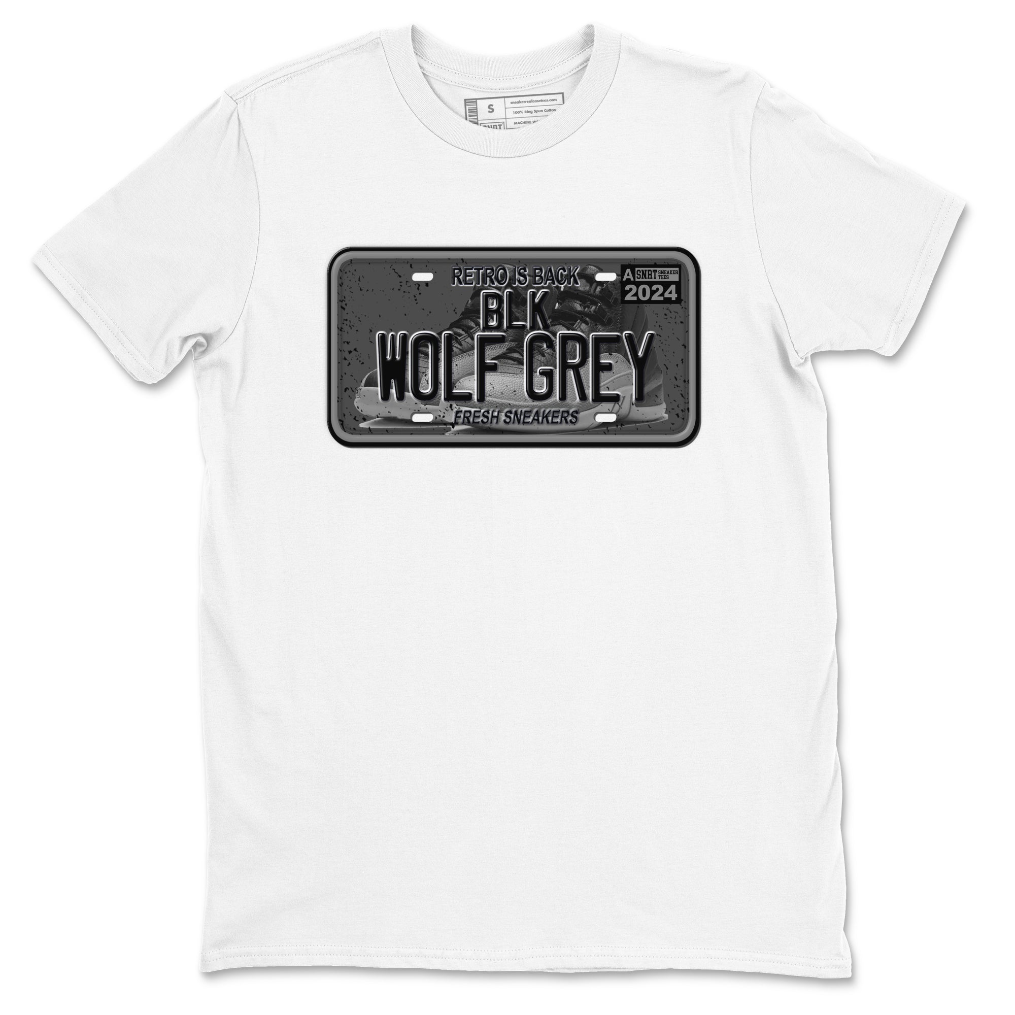 12s Black Wolf Grey shirts to match jordans Sneaker Plate sneaker match tees Air Jordan 12 Barons match shoes to clothes SNRT Sneaker Tees unisex cotton White 2 shirts