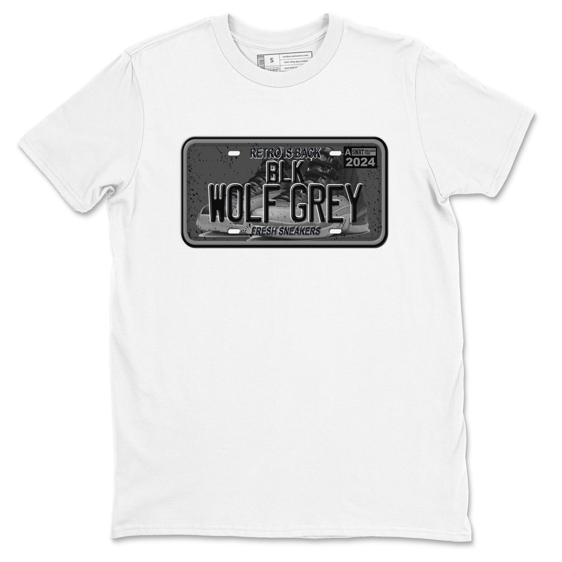 12s Black Wolf Grey shirts to match jordans Sneaker Plate sneaker match tees Air Jordan 12 Barons match shoes to clothes SNRT Sneaker Tees unisex cotton White 2 shirts