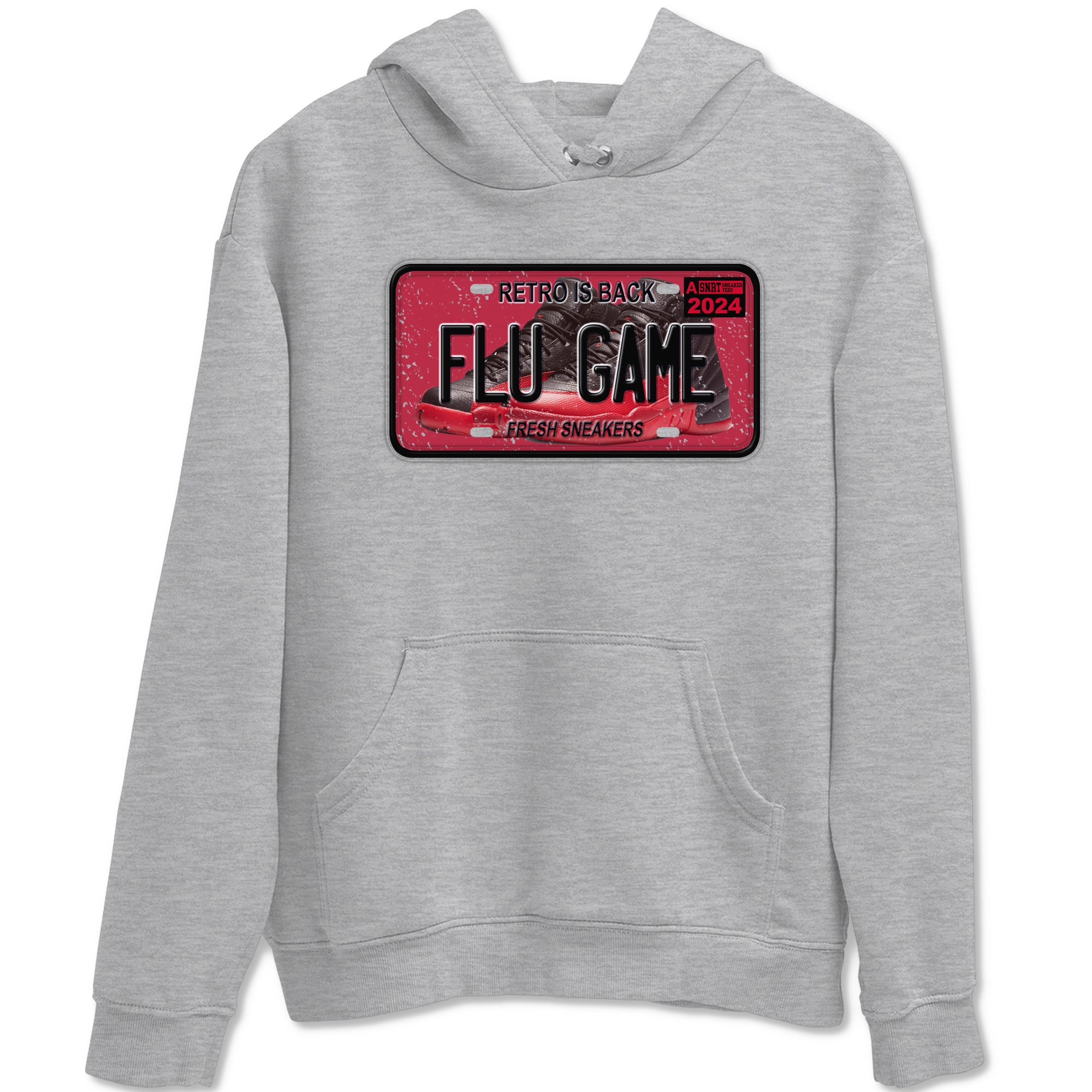 Air Jordan 12 Flu Game shirts to match jordans Sneaker Plate sneaker match tees Air Jordan 12 Flu Game match shoes to clothes SNRT Sneaker Tees unisex cotton Heather Grey 2 shirts