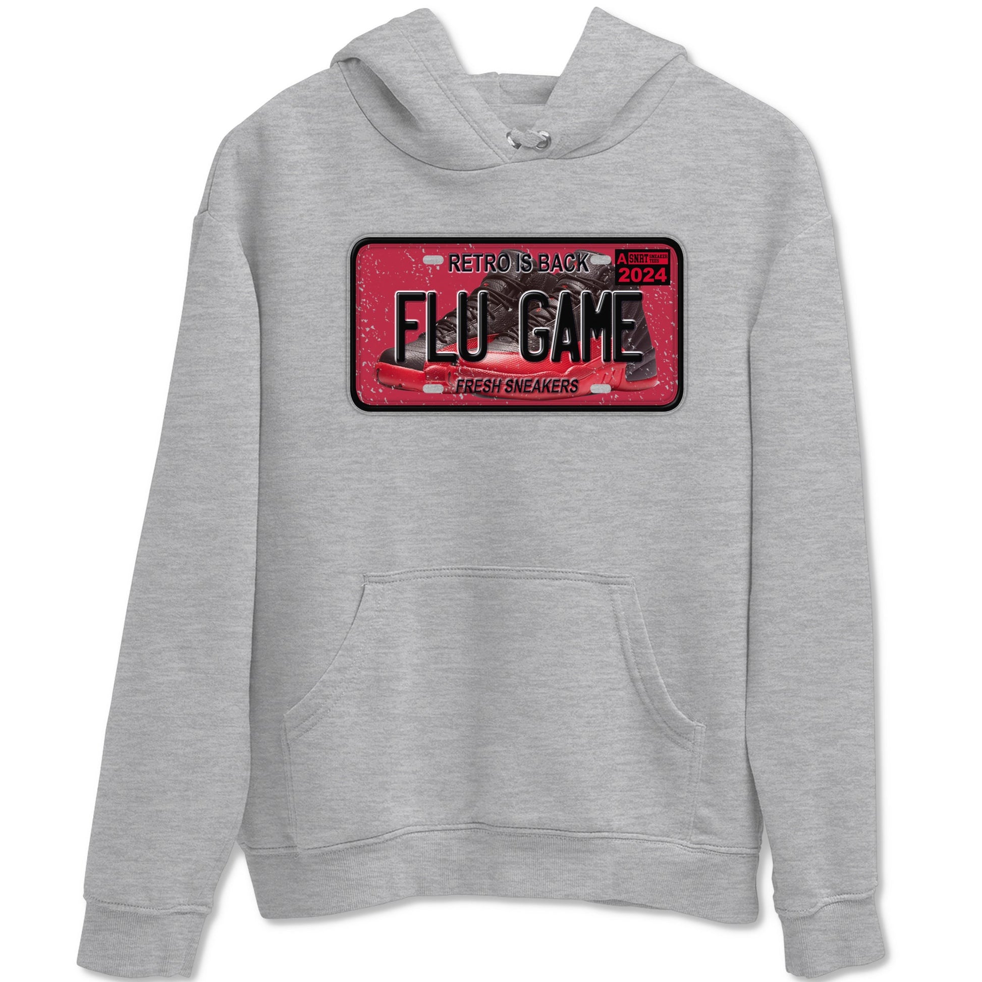 Air Jordan 12 Flu Game shirts to match jordans Sneaker Plate sneaker match tees Air Jordan 12 Flu Game match shoes to clothes SNRT Sneaker Tees unisex cotton Heather Grey 2 shirts