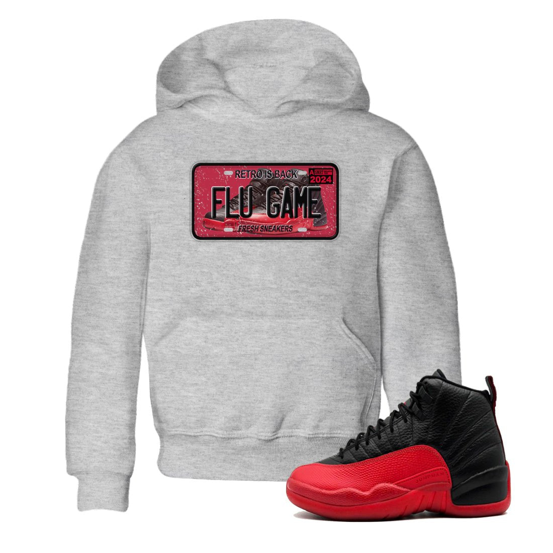 Air Jordan 12 Flu Game shirts to match jordans Sneaker Plate sneaker match tees Air Jordan 12 Flu Game match shoes to clothes SNRT Sneaker Tees Youth Baby Heather Grey 1 tee