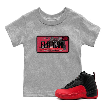 Air Jordan 12 Flu Game shirts to match jordans Sneaker Plate sneaker match tees Air Jordan 12 Flu Game match shoes to clothes SNRT Sneaker Tees Youth Baby Heather Grey 1 tee