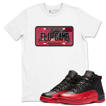 Air Jordan 12 Flu Game shirts to match jordans Sneaker Plate sneaker match tees Air Jordan 12 Flu Game match shoes to clothes SNRT Sneaker Tees unisex cotton White 1 shirts