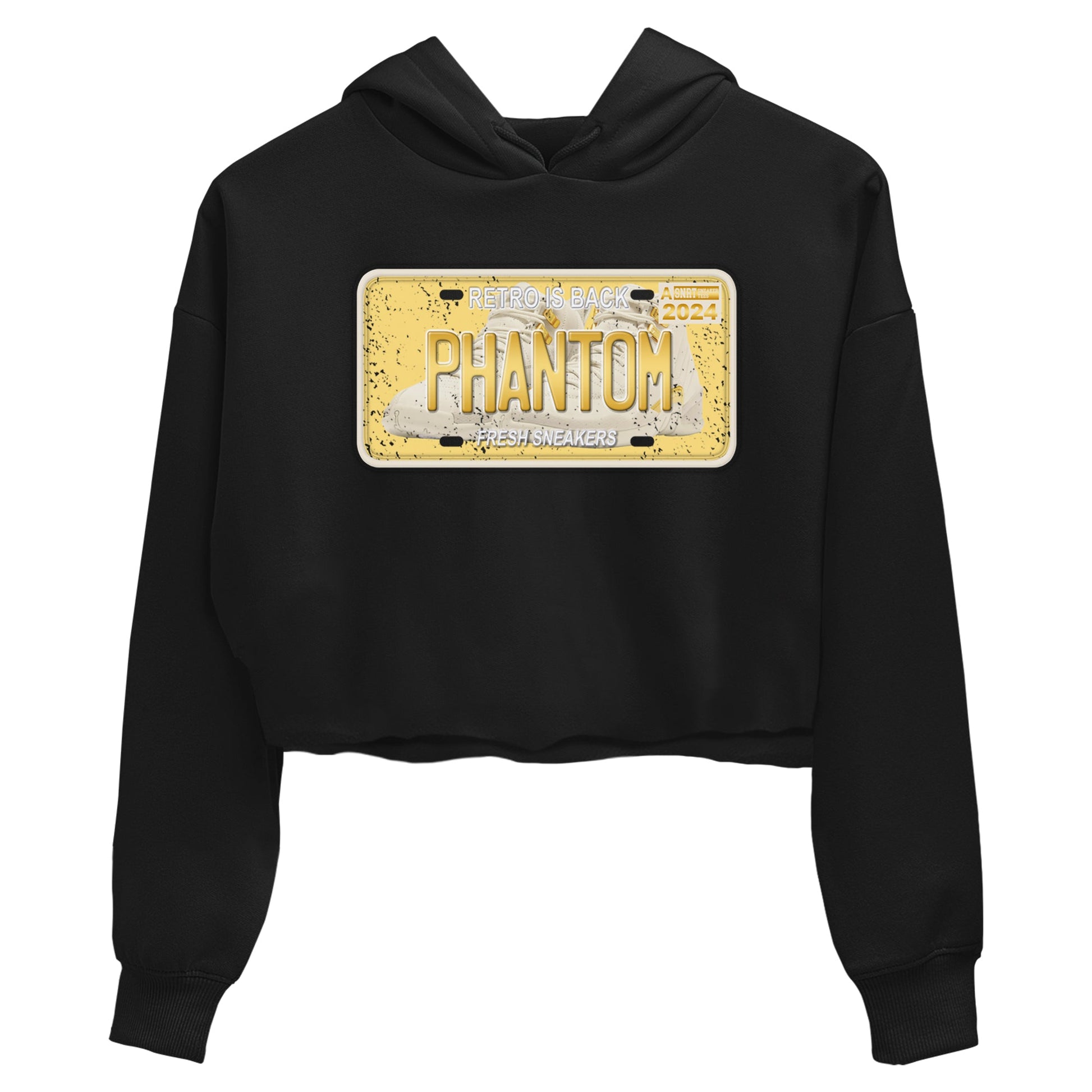 12s Phantom shirts to match jordans Sneaker Plate sneaker match tees Air Jordan 12 WMNS Phantom match shoes to clothes SNRT Sneaker Tees unisex cotton Black 2 crop tee
