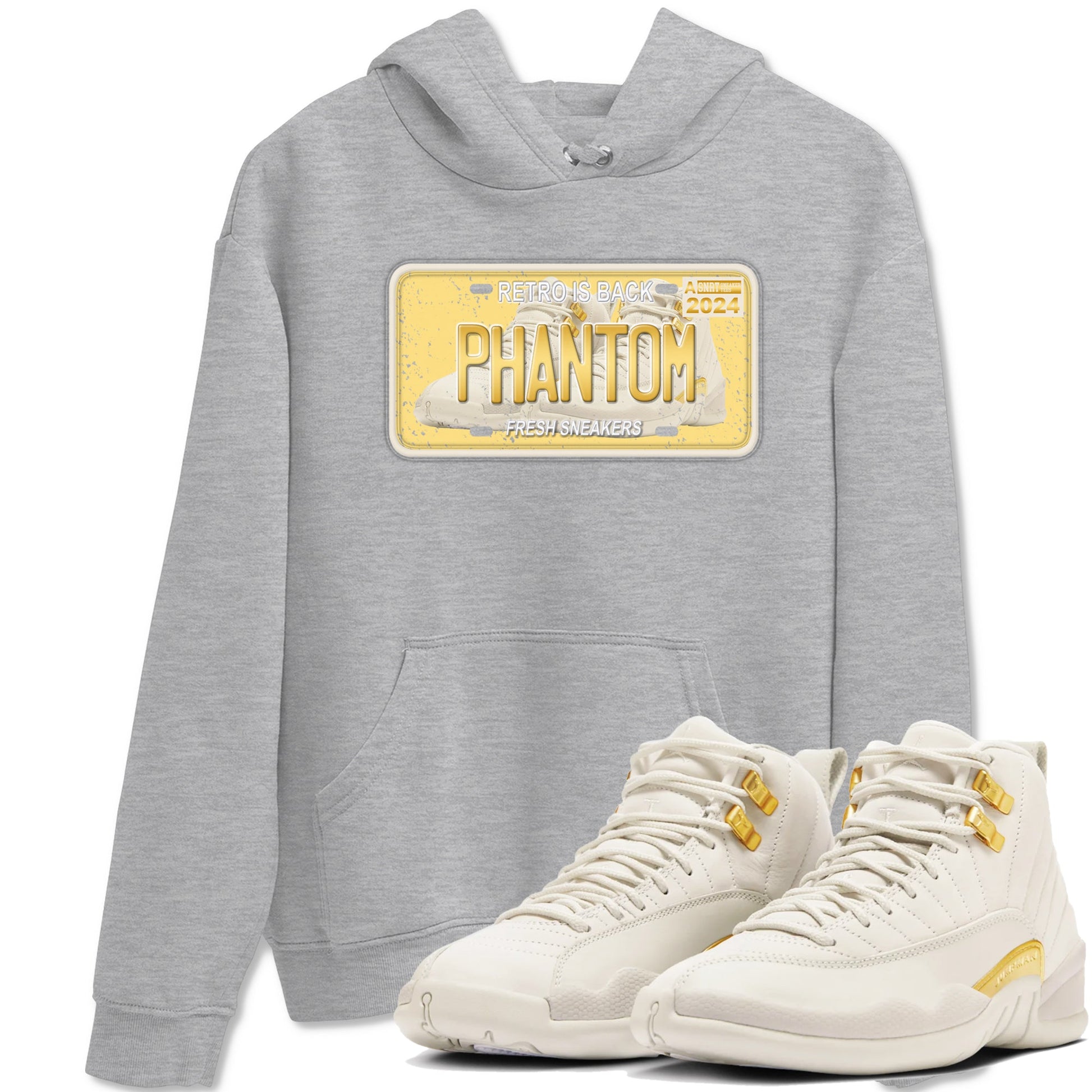 12s Phantom shirts to match jordans Sneaker Plate sneaker match tees Air Jordan 12 WMNS Phantom match shoes to clothes SNRT Sneaker Tees unisex cotton Heather Grey 1 shirts