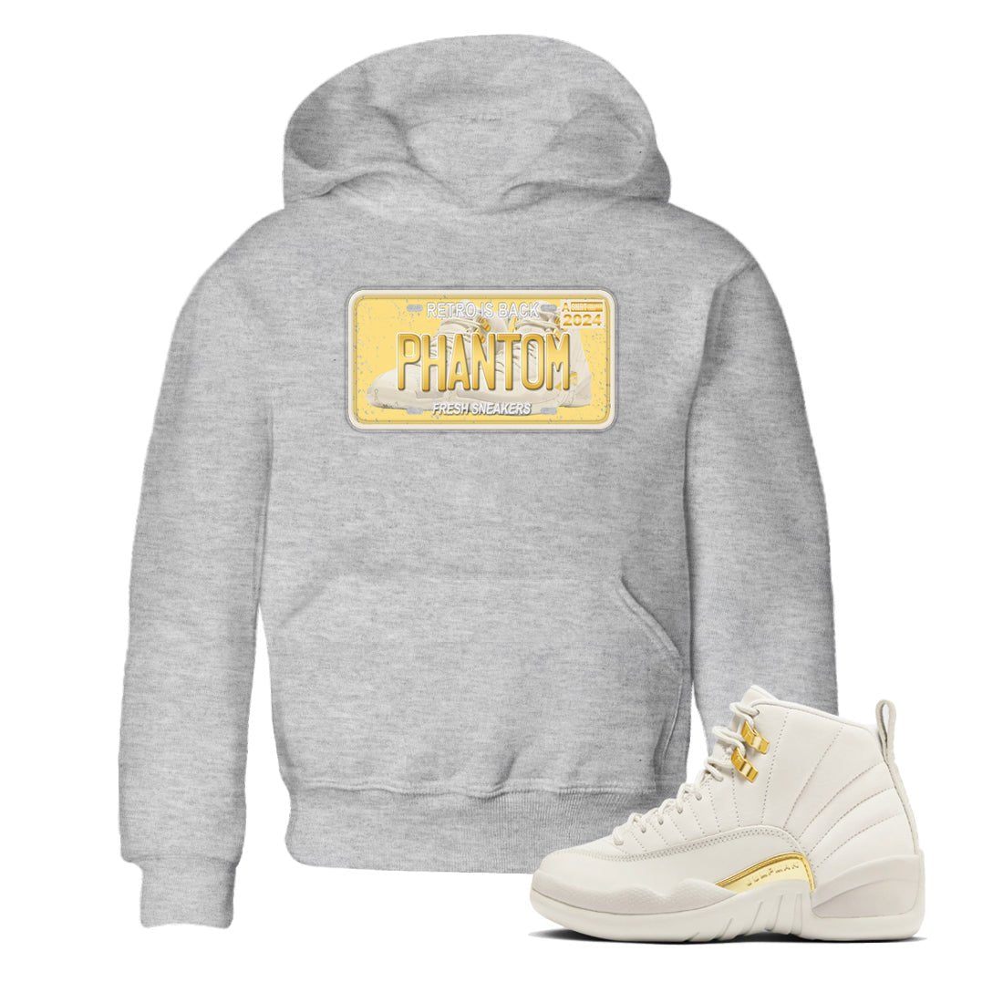 12s Phantom shirts to match jordans Sneaker Plate sneaker match tees Air Jordan 12 WMNS Phantom match shoes to clothes SNRT Sneaker Tees Youth Baby Heather Grey 1 tee