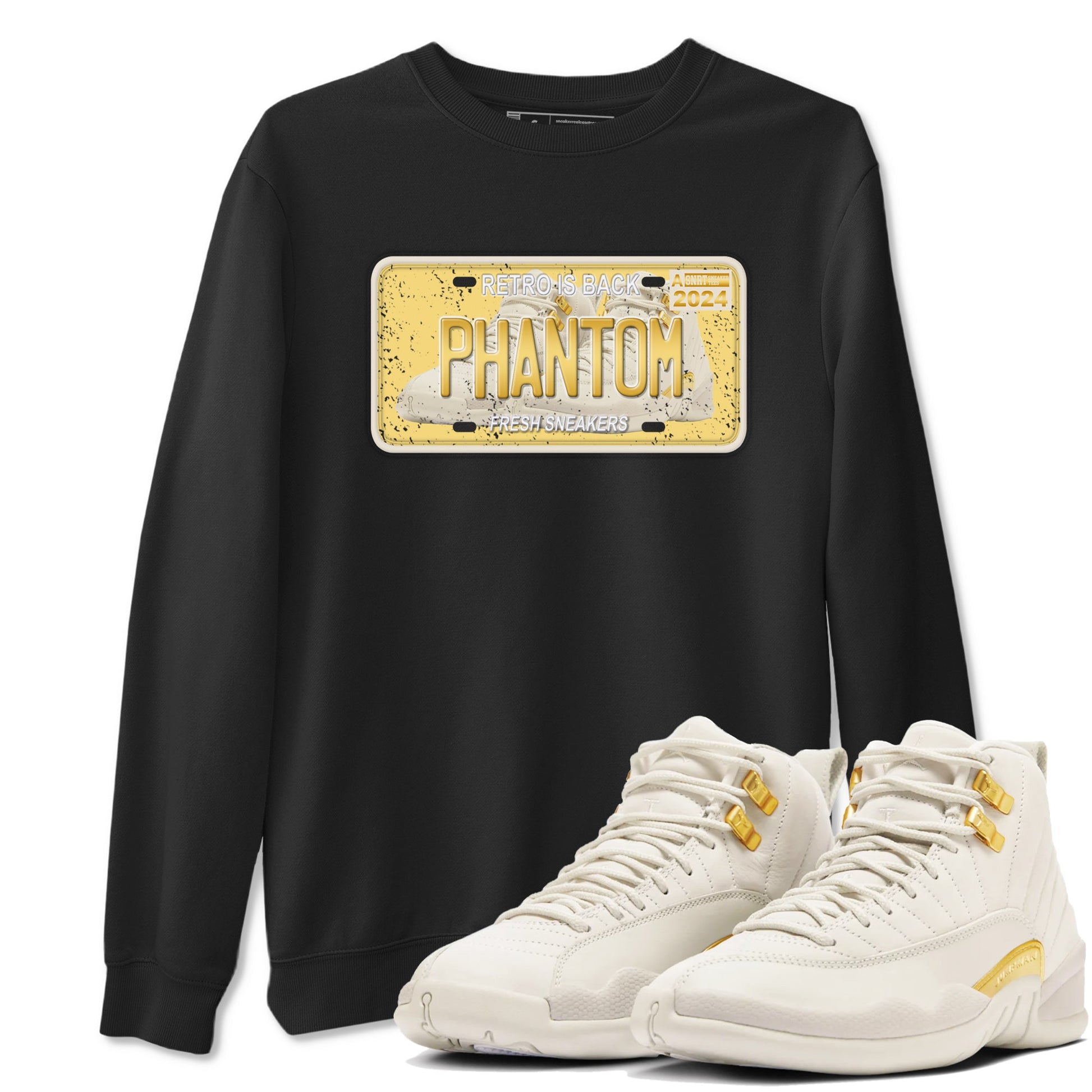 12s Phantom shirts to match jordans Sneaker Plate sneaker match tees Air Jordan 12 WMNS Phantom match shoes to clothes SNRT Sneaker Tees unisex cotton Black 1 shirts