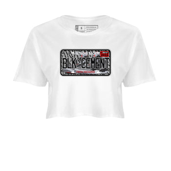 3s Black Cement shirts to match jordans Sneaker Plate sneaker match tees Air Jordan 3 Black Cement SNRT Sneaker Release Tees unisex cotton White 2 Crop Shirts