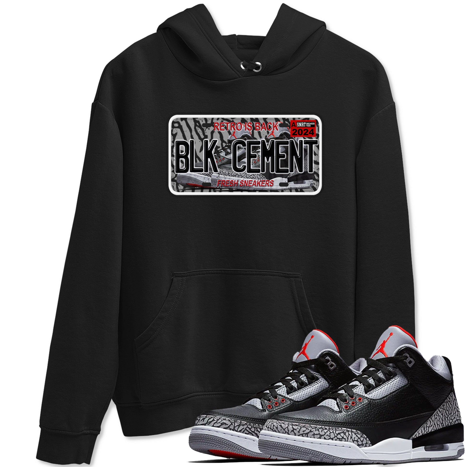 3s Black Cement shirts to match jordans Sneaker Plate sneaker match tees Air Jordan 3 Black Cement SNRT Sneaker Release Tees unisex cotton Black 1 crew neck shirts